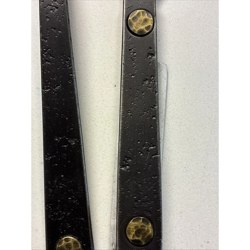 Restoration Hardware Hammered Steel Rivet Flatware Cutlery Set Blackened 5 pc